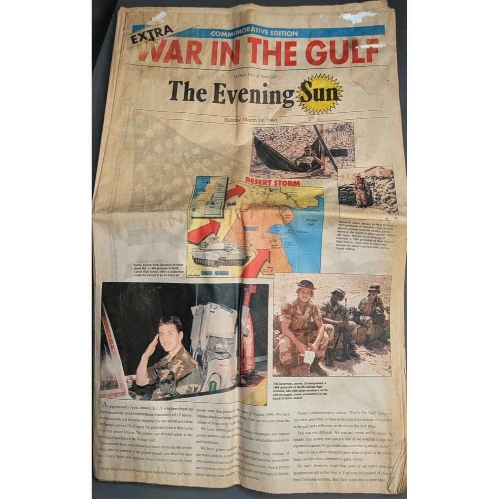 The Evening Sun War In The Gulf Commemorative Edition Newspaper March 24 1991 US